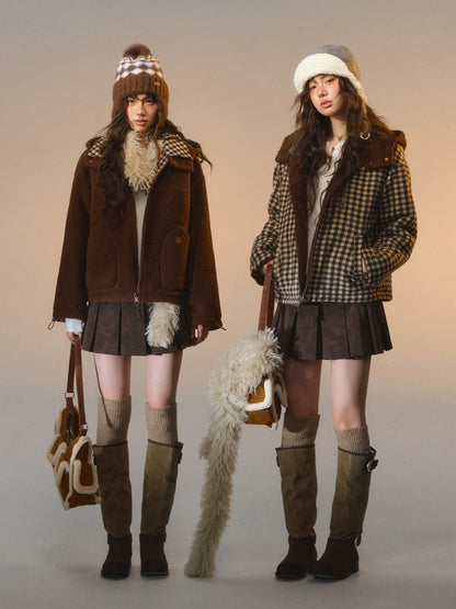 Reversible Plaid Sherpa Jacket