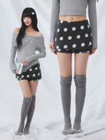 Gray Polka Dot Skort