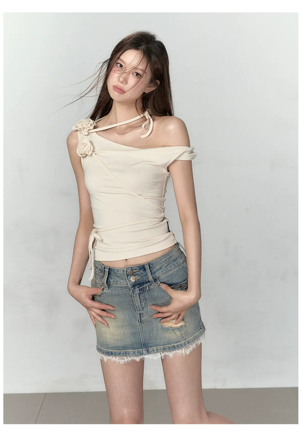 Apricot &amp; Ombre Khaki Rose Camisole Top