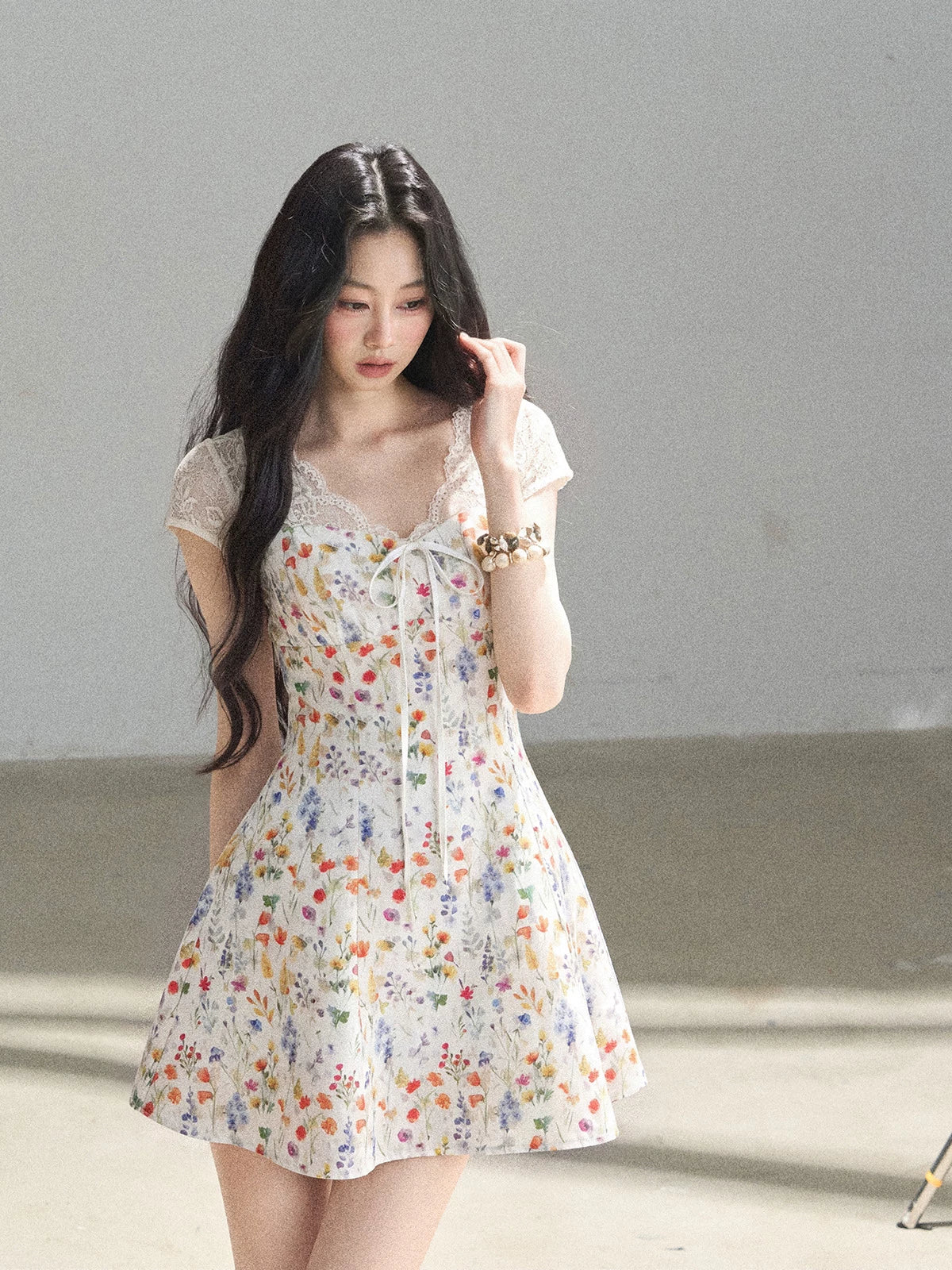 Lace Floral Mini Dress