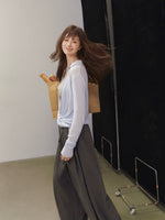 Silk Cross V-neck Knit Top