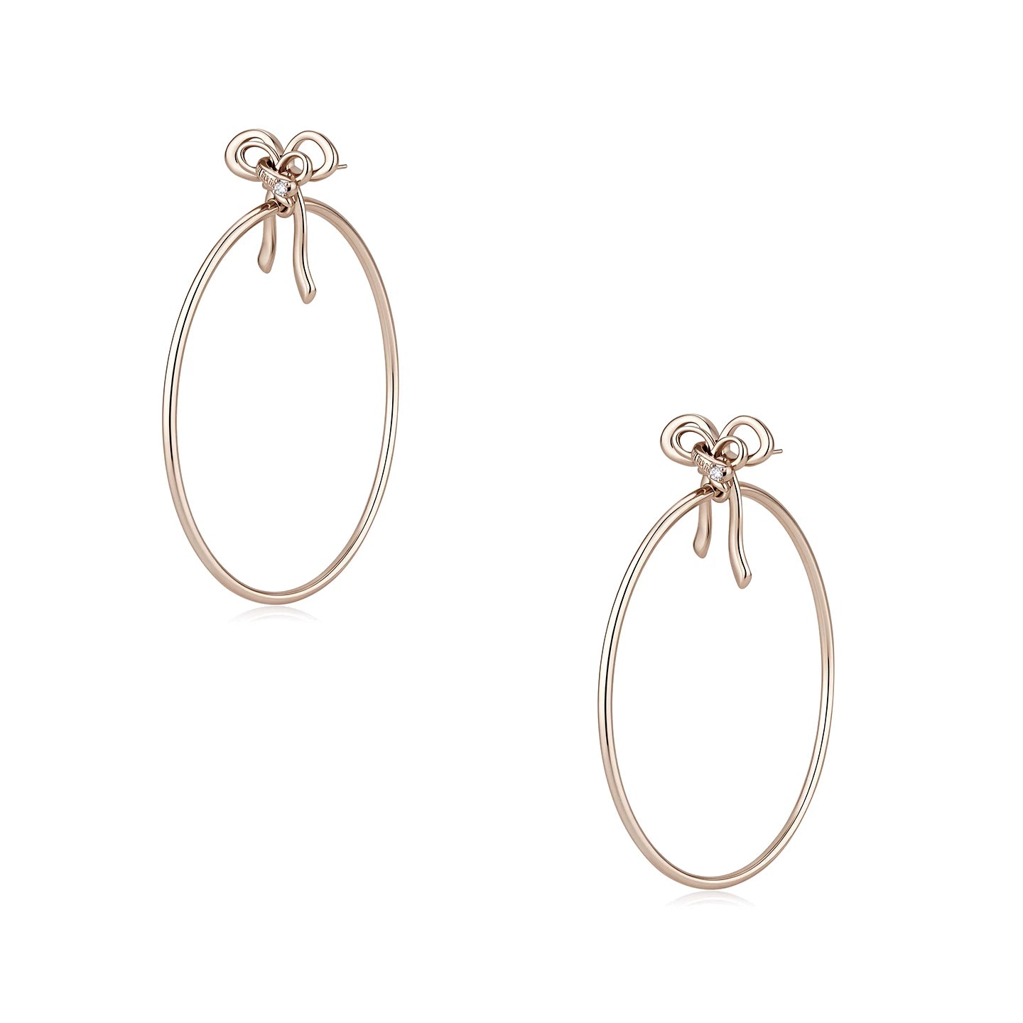 Crystal Bow Hoop Earrings