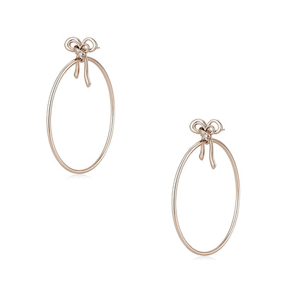 Crystal Bow Hoop Earrings