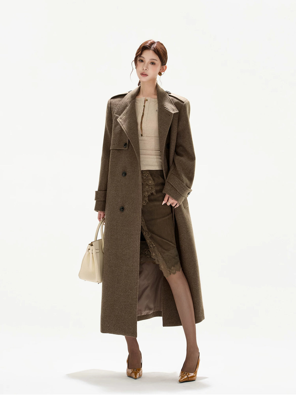 Brown Wool Blend Coat