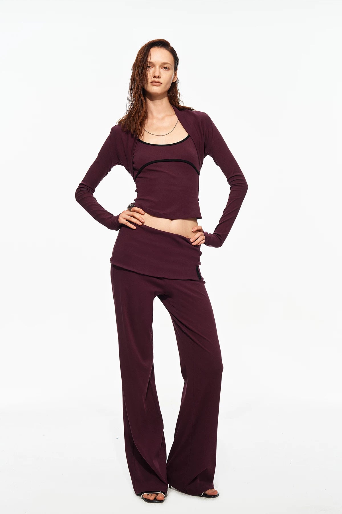 Layered Yoga Pants Set