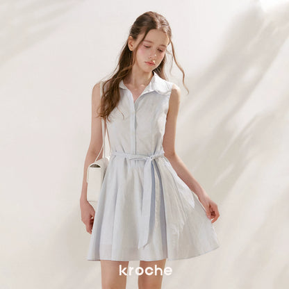 Blue Sleeveless Polo Mini Dress