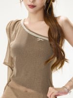 Crystal One-Shoulder Top