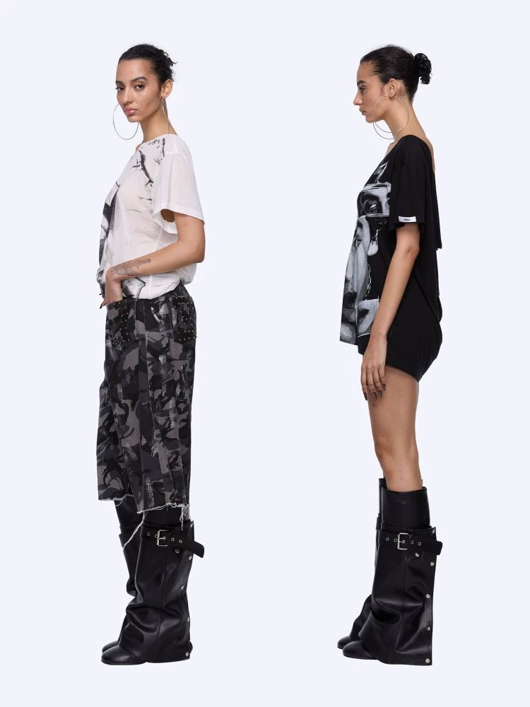 Graphic Open Back T-Shirt