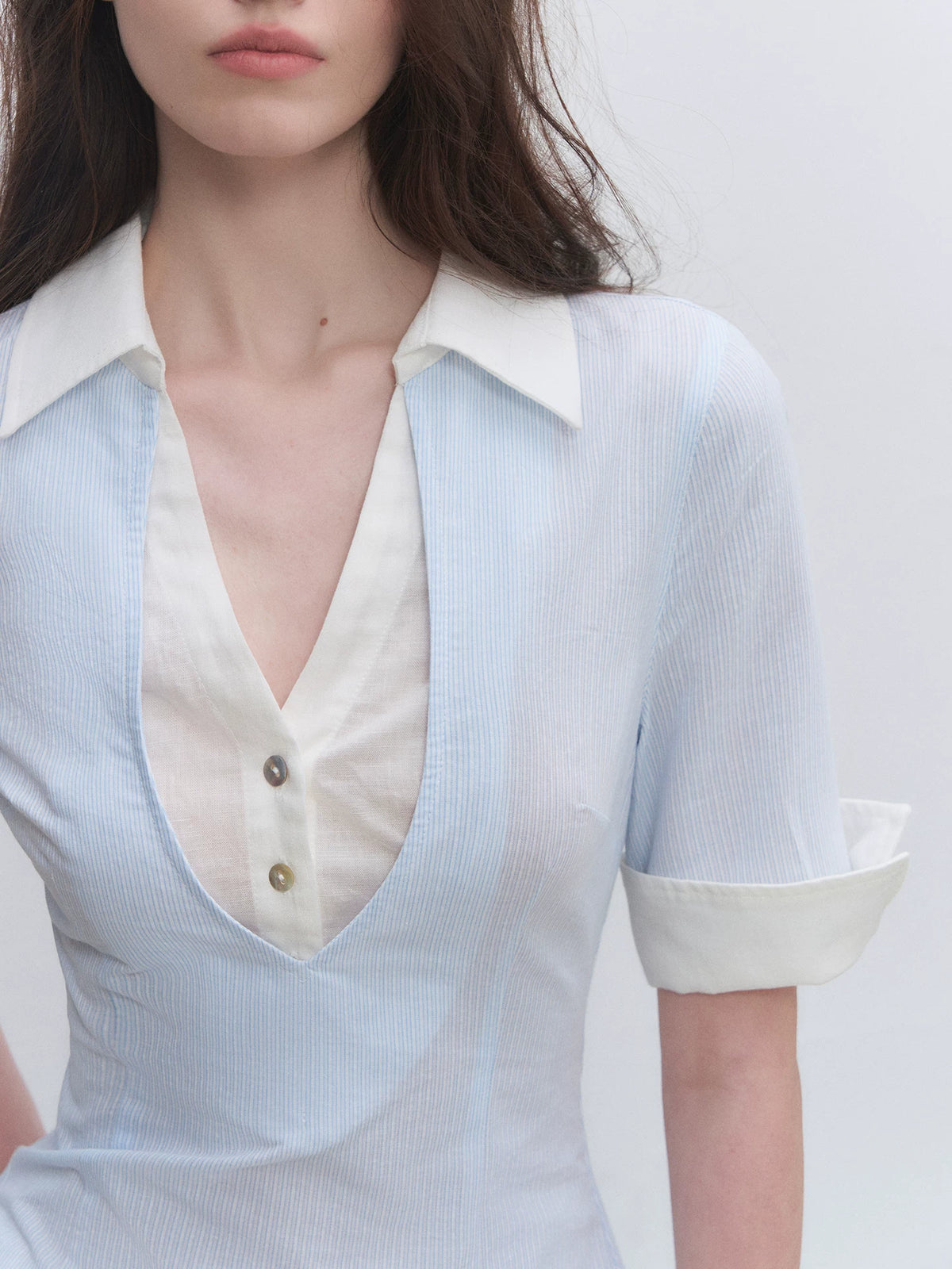 Striped Layered Waist Shirt