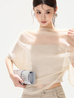 Silver Veil Asymmetrical Top