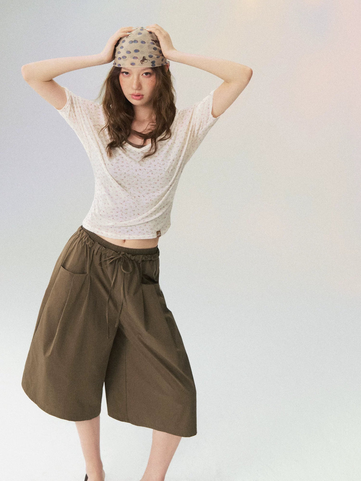 Sheer Layering Half Sleeve T-shirt
