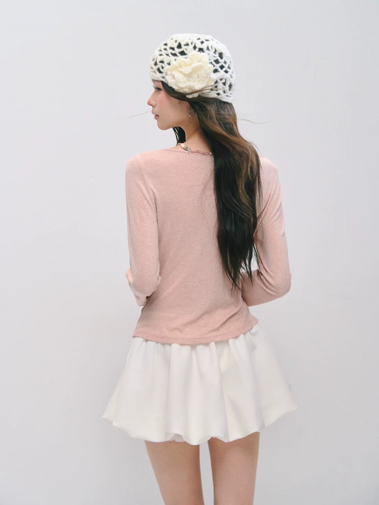 Pleated Bubble Mini Skirt