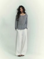Drawstring Curved Wide Pants