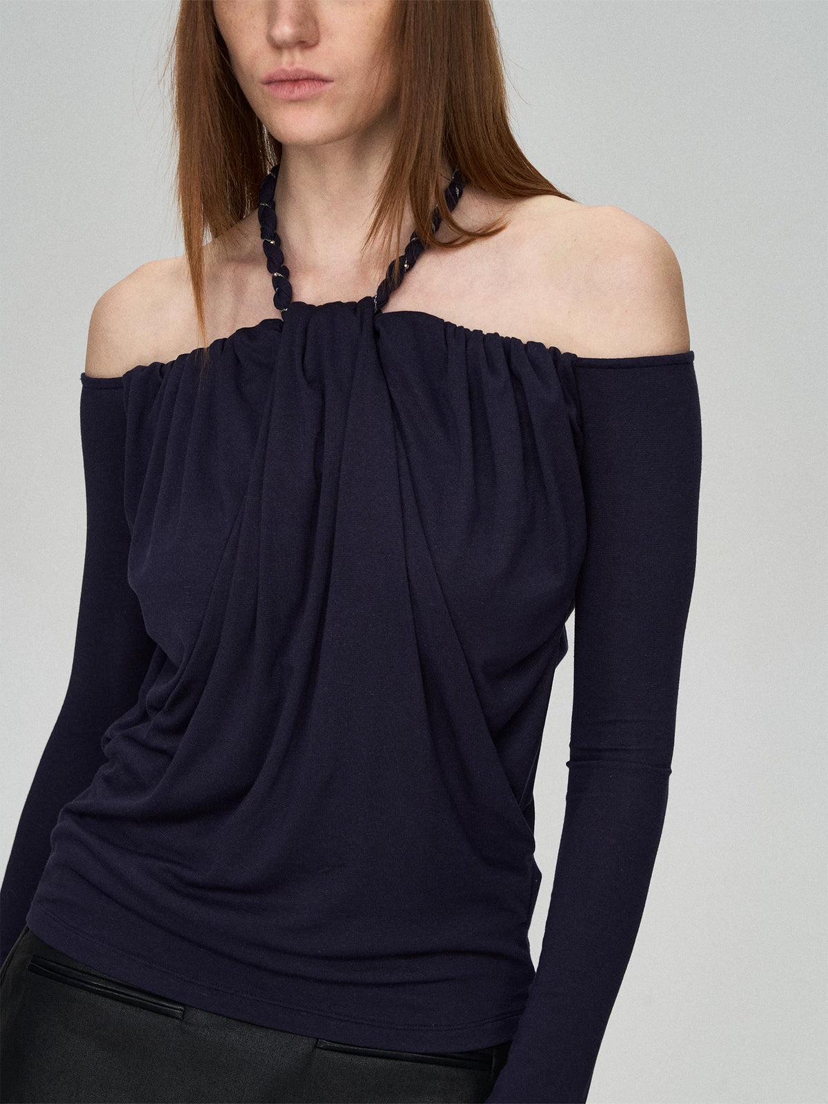 Lyocell Braided Off-Shoulder Top