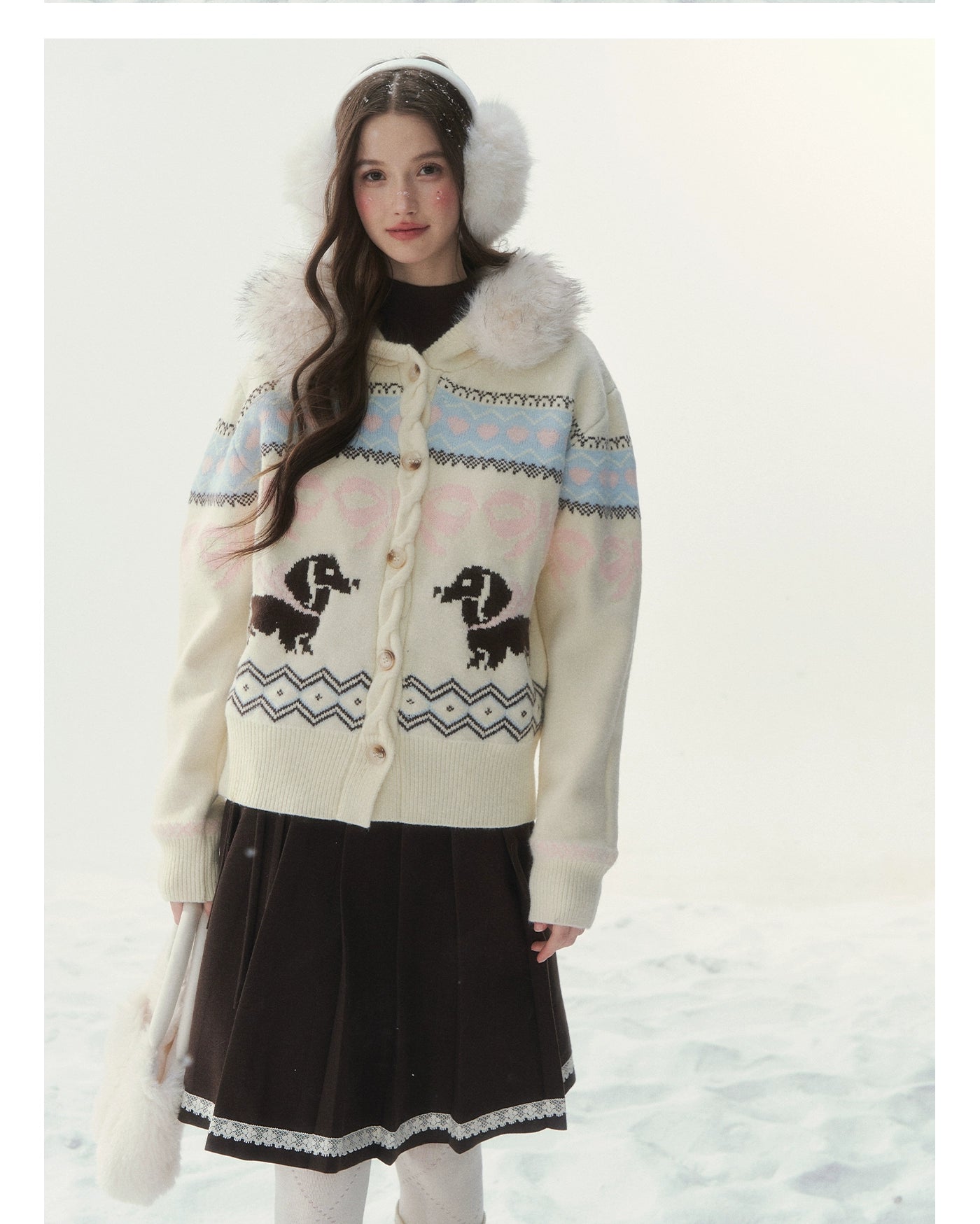 Vintage Fair Isle Dachshund Cardigan