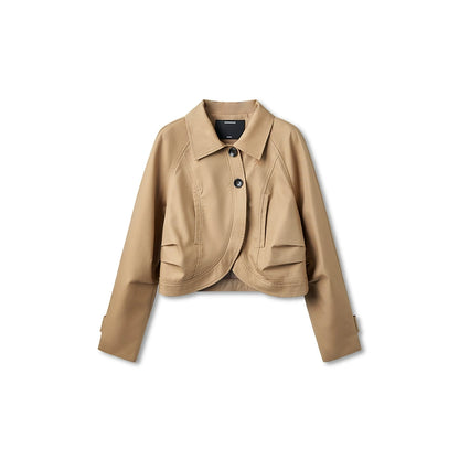 Black &amp; Brown Lyocell-Cotton Moto Jacket
