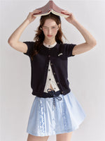 Pleated Ribbon Bow Skirt