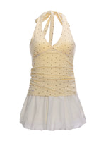 Yellow Polka Dot Halter Dress
