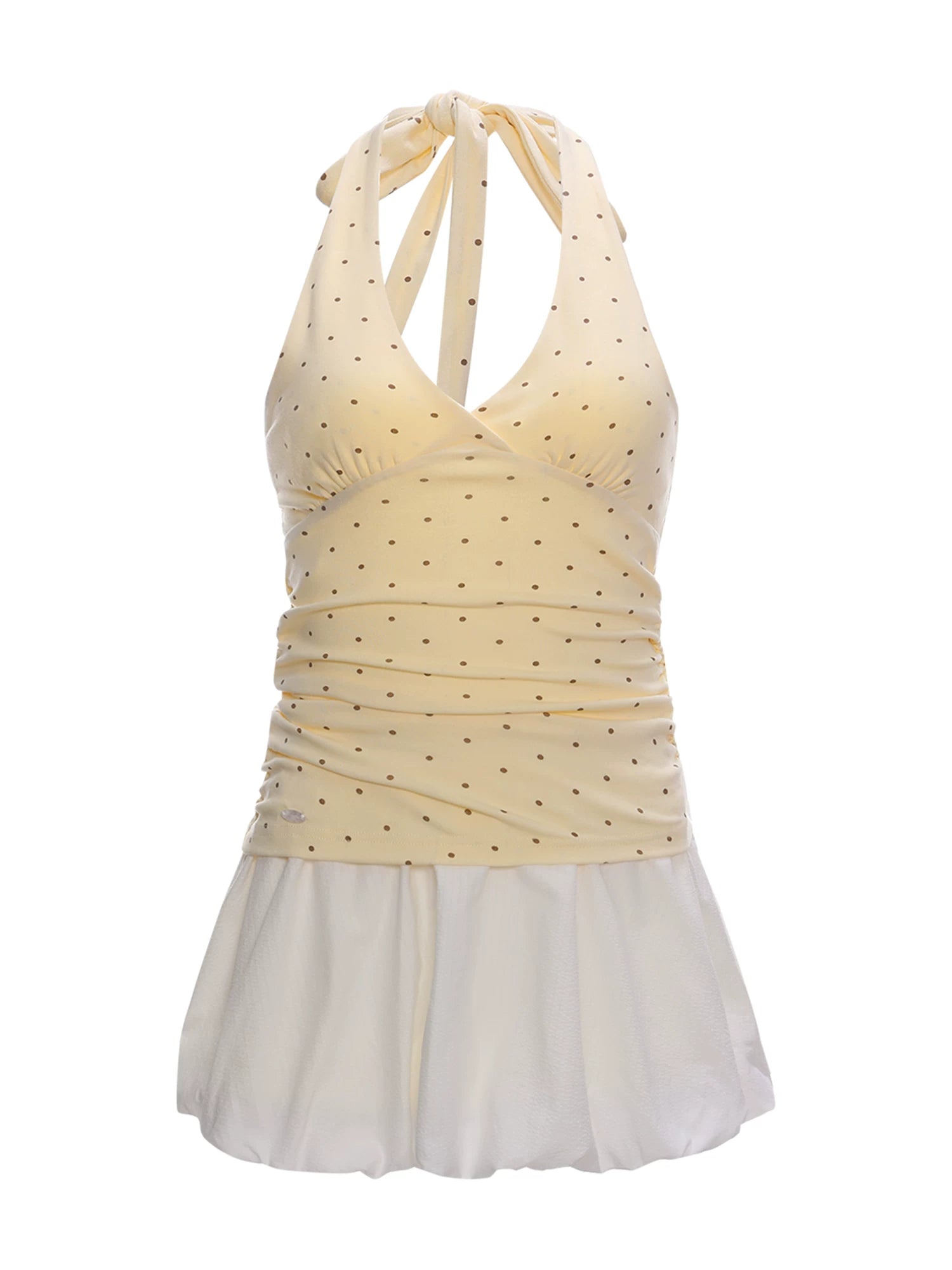 Yellow Polka Dot Halter Dress
