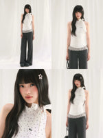 White Star Printed Halter Top