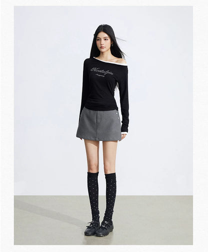 Asymmetric Rhinestone Tee