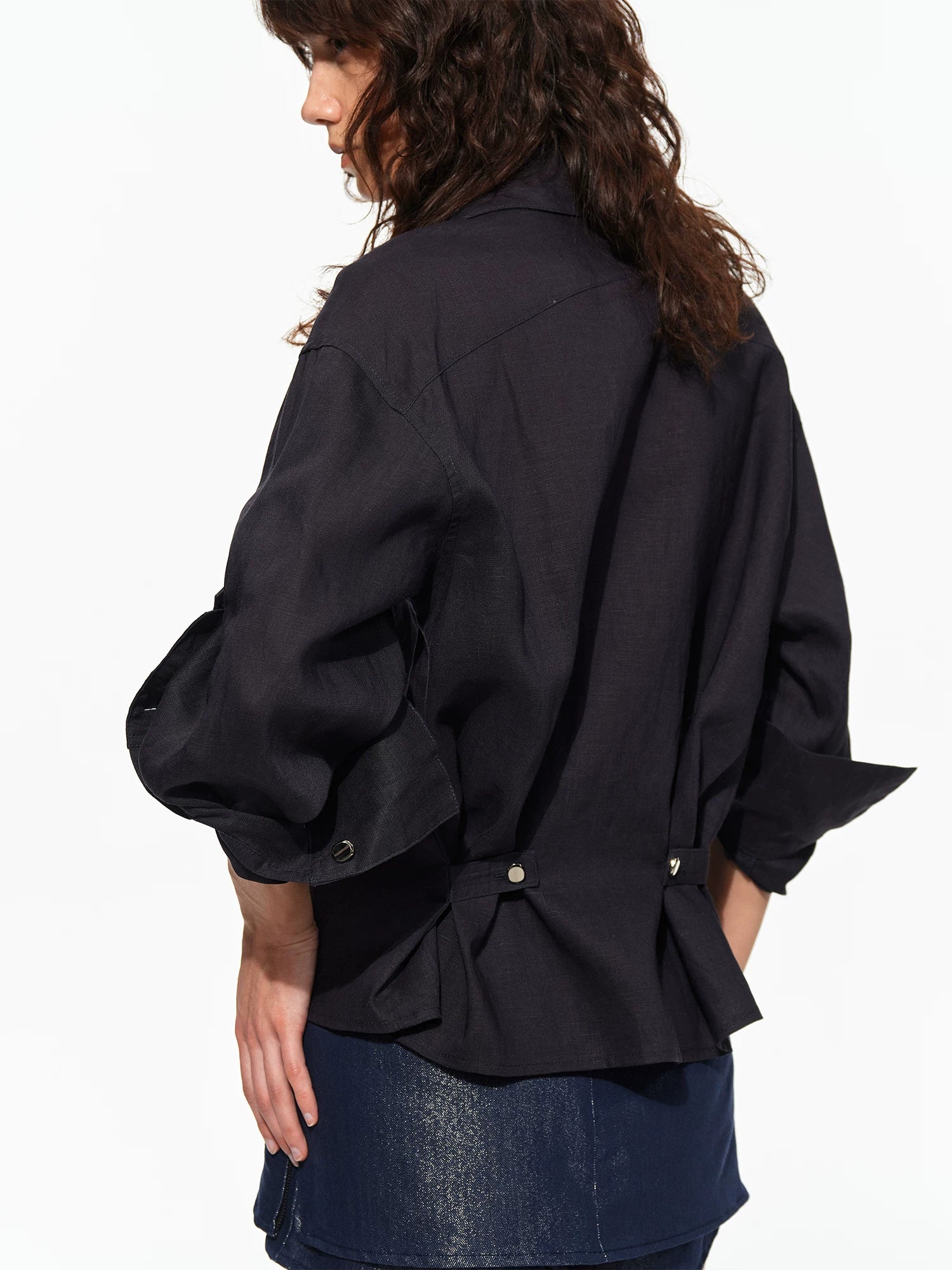 Roll Sleeve Waist Shirt