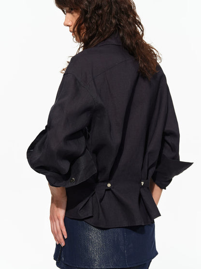 Roll Sleeve Waist Shirt