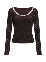 Lace Trim Polka Top