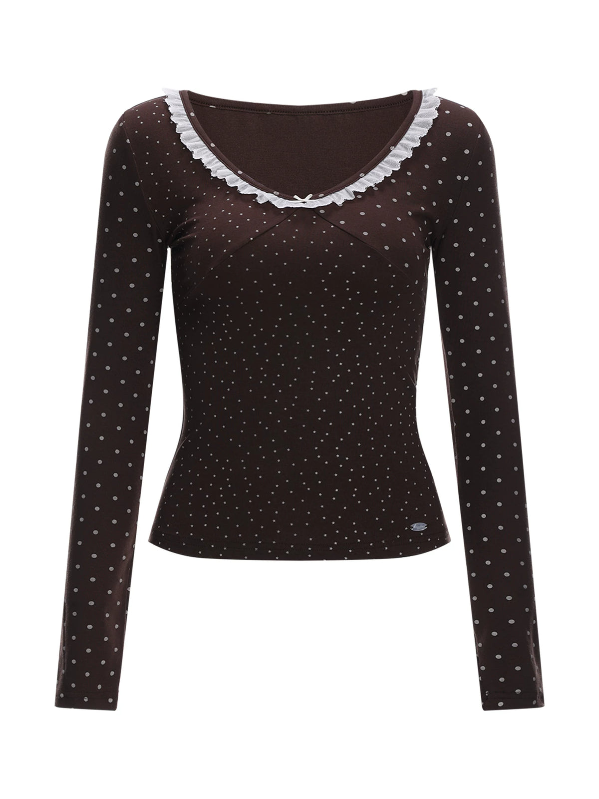 Lace Trim Polka Top