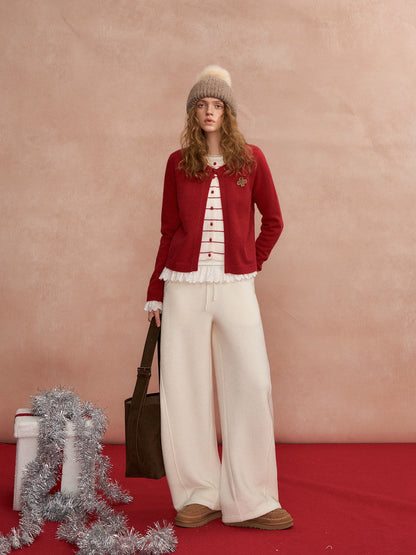 Fuzzy Stripe Layered Cardigan