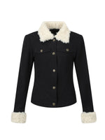 Navy Fur Collar Jacket