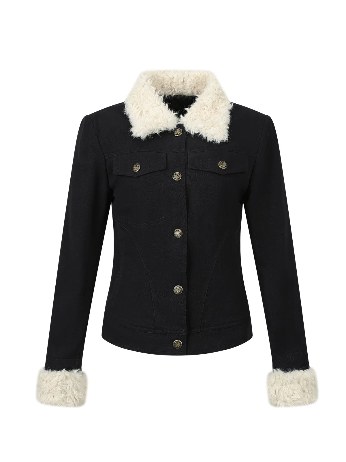 Navy Fur Collar Jacket