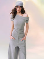 Airy Asym Tee Pants Set