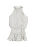White Polka Halter Dress
