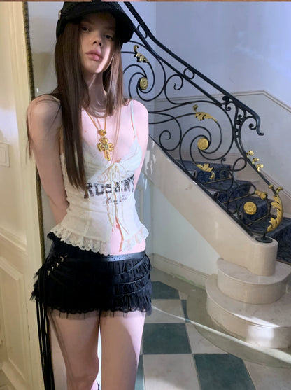 Lace Print Corset Top