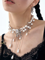 Bow Pearl Drop Necklace