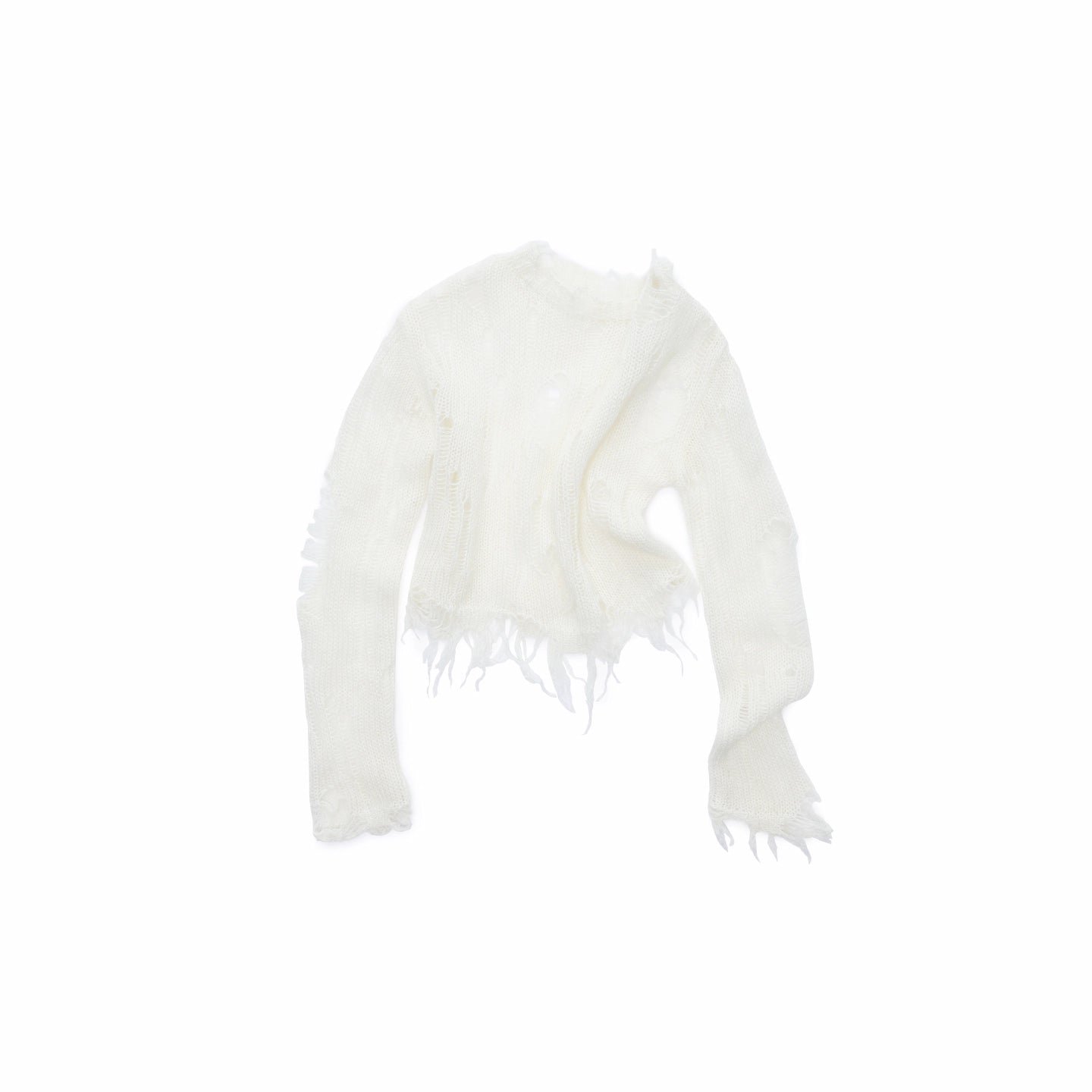 Mohair Distressed Cutout Sweater