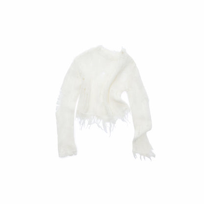Mohair Distressed Cutout Sweater