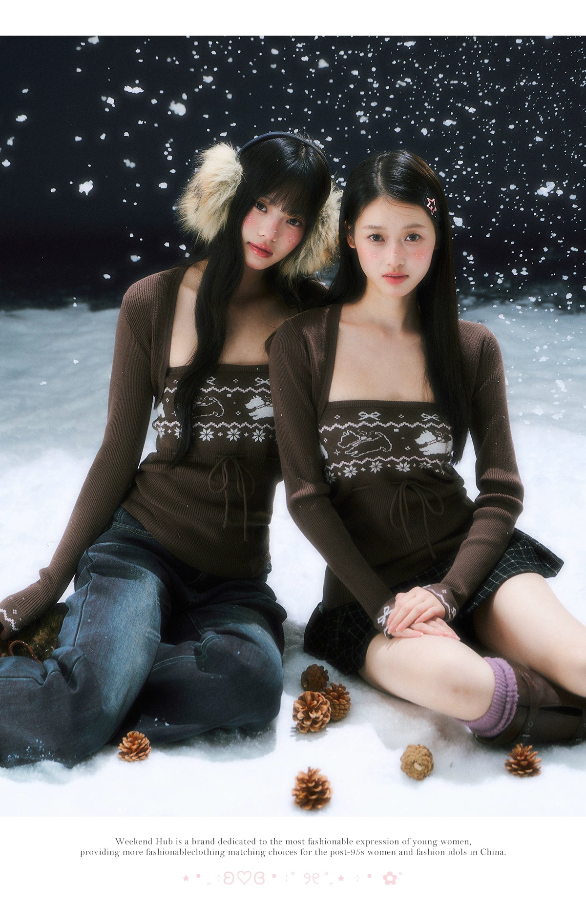 Navy Blue Retro Fleece-lined Flare Pants