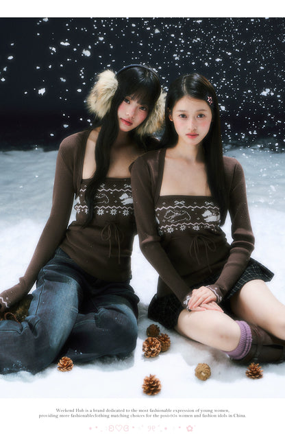 Navy Blue Retro Fleece-lined Flare Pants