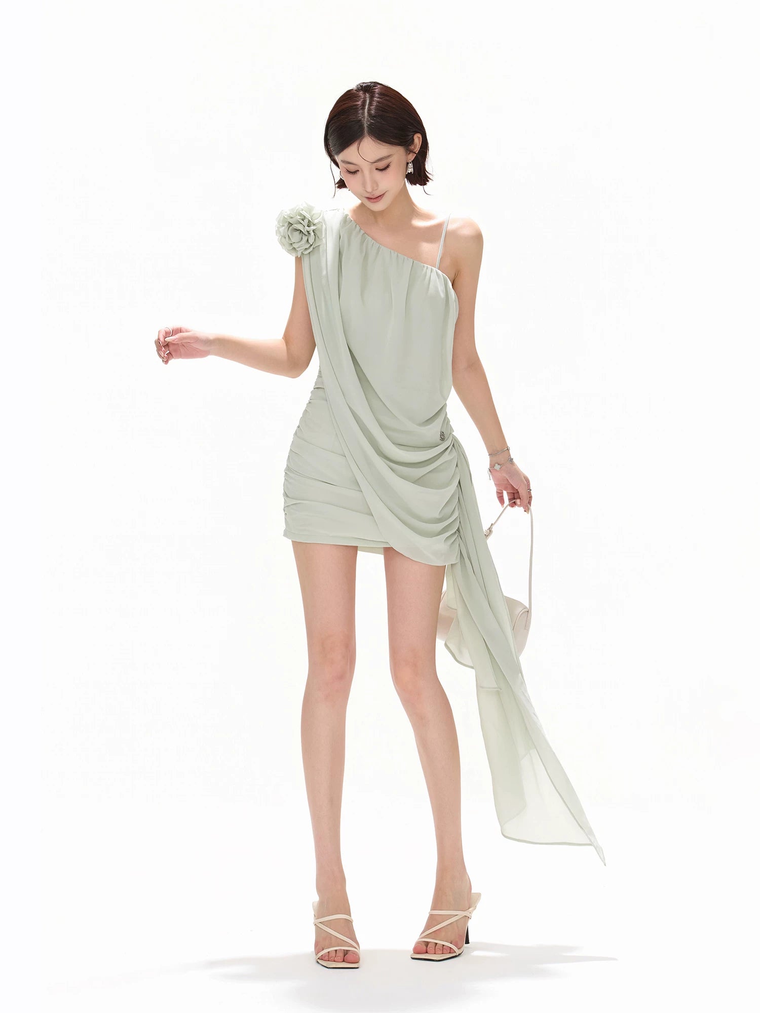 Floral One-Shoulder Dress