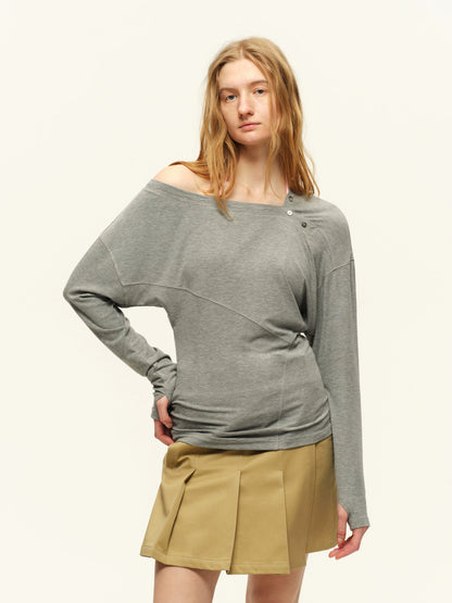 Off-Shoulder Draped Tee