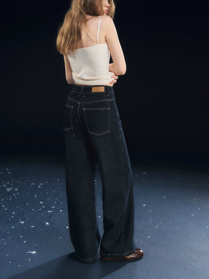 Fleece Lined Straight Denim Pants