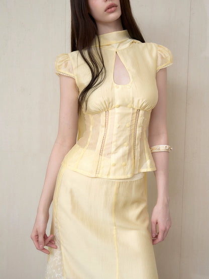 Teardrop Cutout Skirt Set