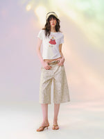 Spotted Deer Denim Shorts