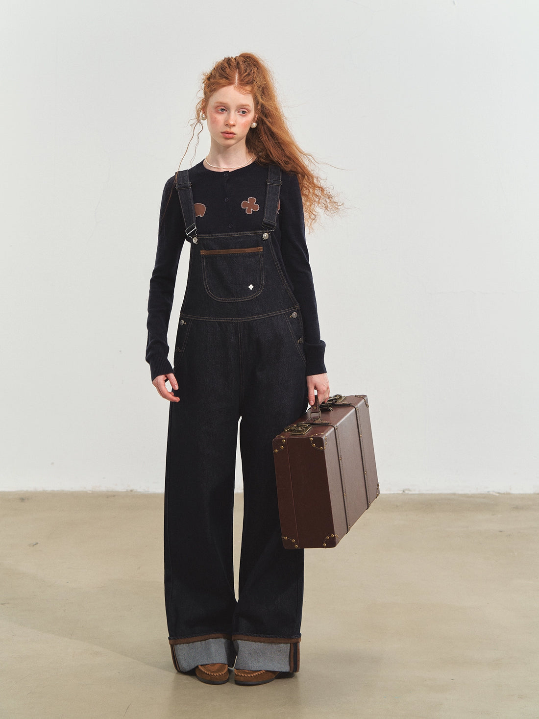Raw Denim Cuffed Overalls