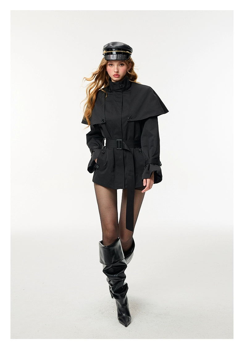 Classic Detachable Cape Trench Coat