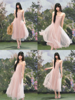 Pink Mesh Cami Dress