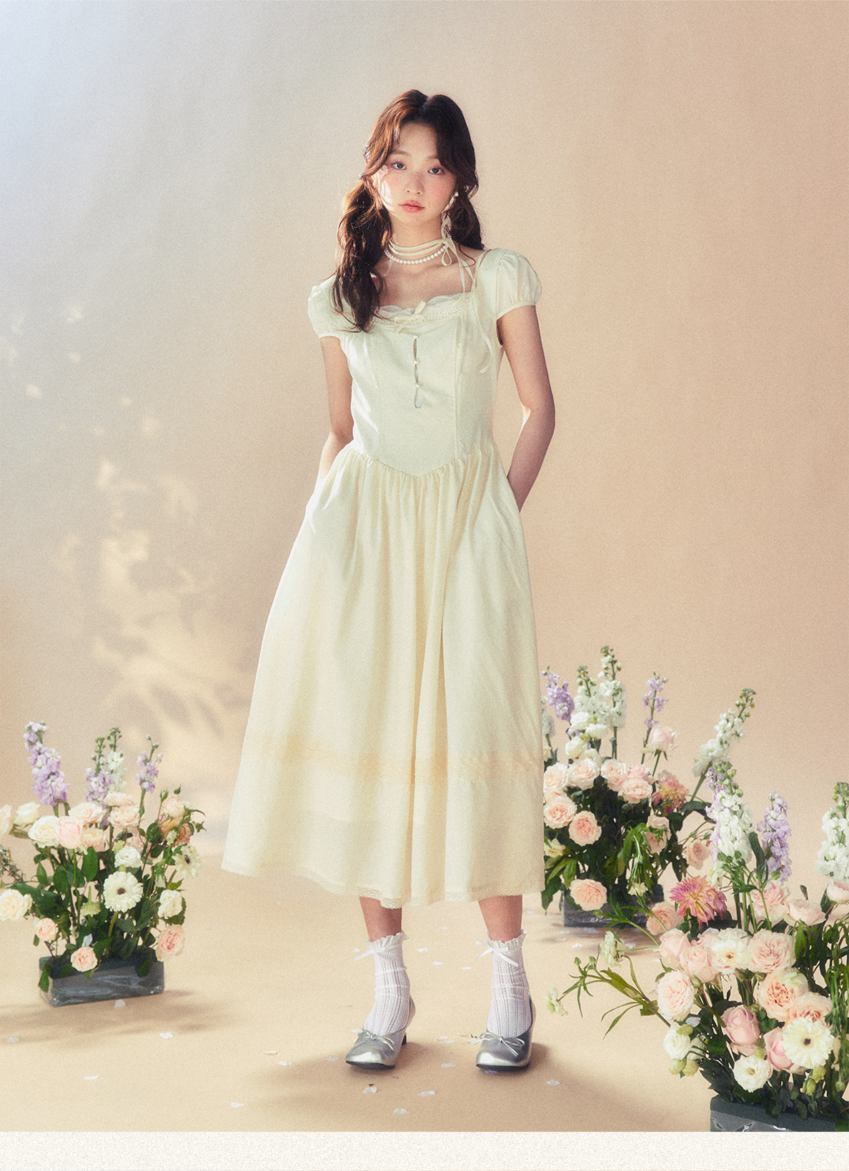Lace Square Neck Dress
