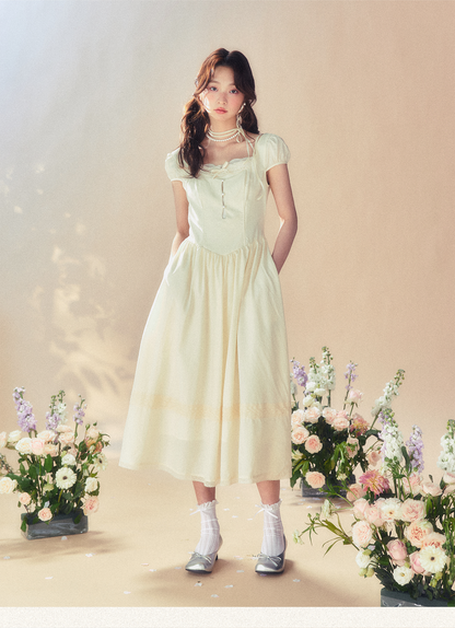 Lace Square Neck Dress